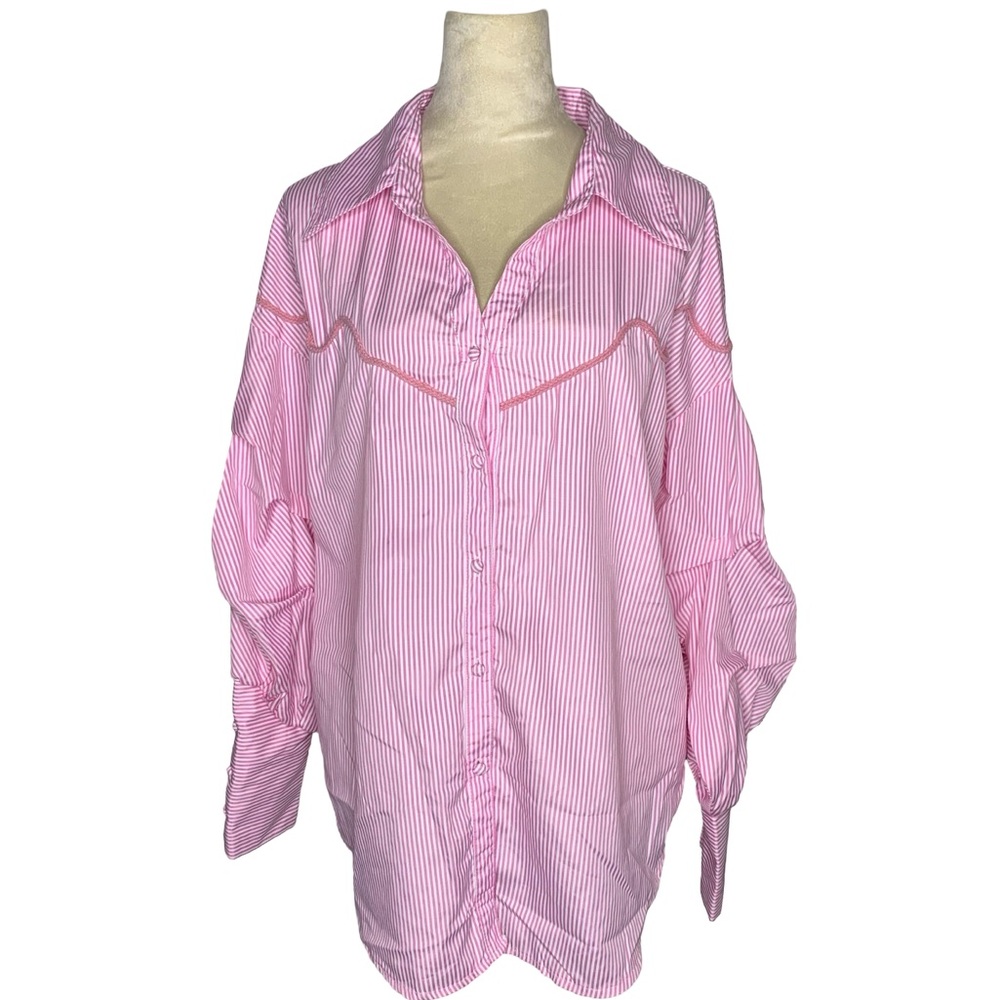 Tea & Cup Pink Striped Button-Up Shirt